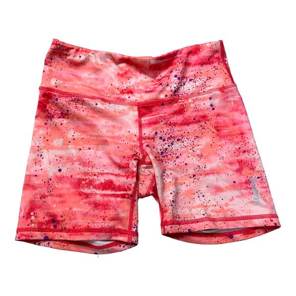 Reebok Pants - Reebok Pink Ombre Paint Splatter Bike Workout Shorts Women's Size XS Extra Small